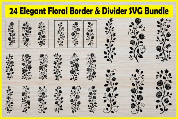 24 Elegant Floral Border SVG Bundle for Graphics and Illustrations