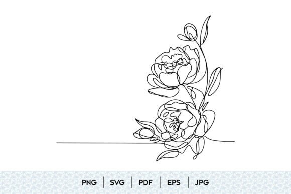 Abstract Floral One Line Art Graphics and Illustrations Review