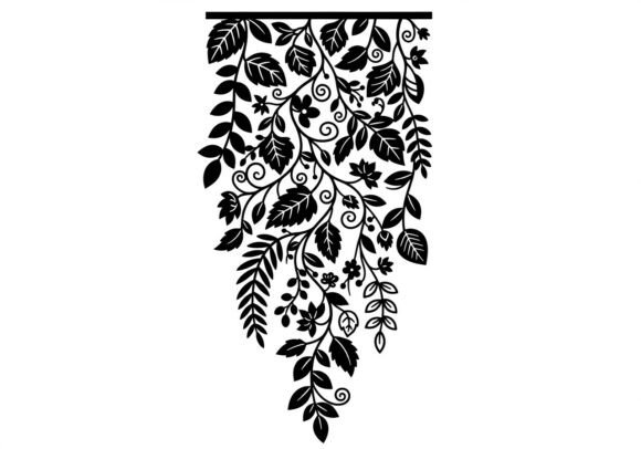 Black Floral Vine Hanging from Rod Graphics and Illustrations Review