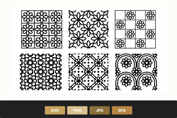 Black White Floral Patterns Vector Set: Graphics and Illustrations for Modern Publishing