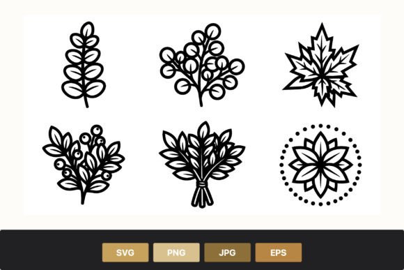Botanical Leaf Berries Floral Vector Art Graphics and Illustrations Review