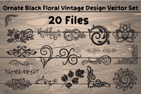 Elegant Floral Scrollwork Vector Pack Graphics and Illustrations