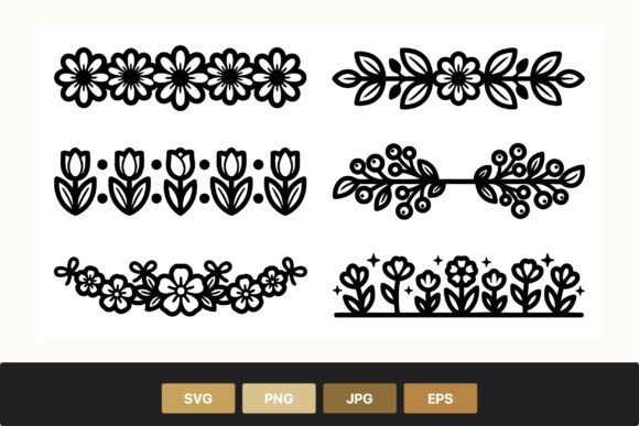 Floral Borders Black and White Vector: Graphics and Illustrations for Editorial Polish