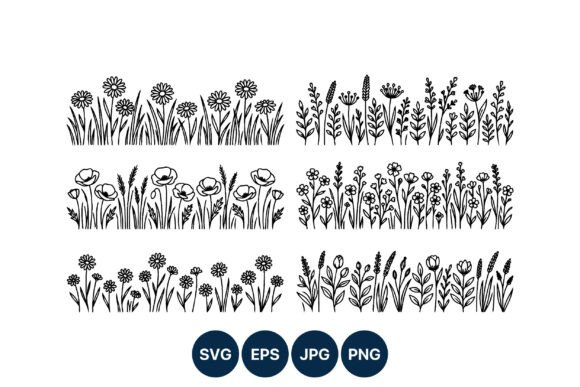 Floral Borders Black White Line Art Graphics and Illustrations Review