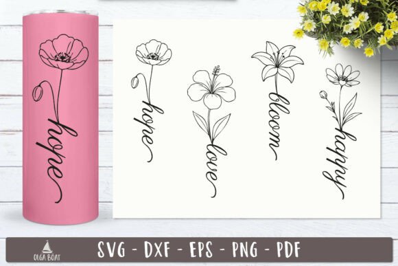 Floral Inspirational Words SVG Graphics and Illustrations Review