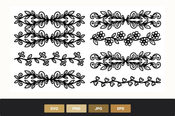 Floral Leaf Ornamental Borders Vector: Graphics and Illustrations for Sellers