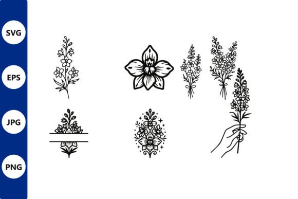 Floral Line Art Vector Bundle: Graphics and Illustrations for Branding