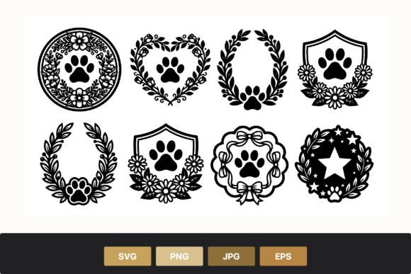 Floral Paw Print Wreath Badge Set Review