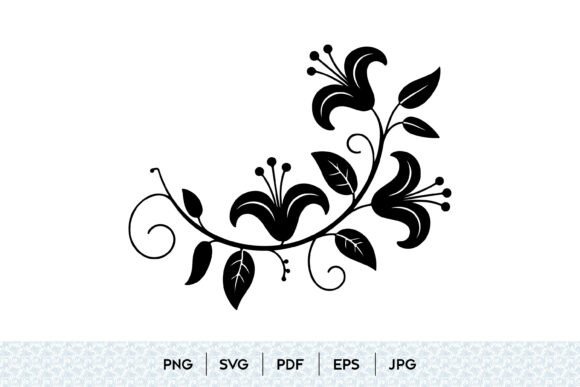 Floral Vine Silhouette Art Graphics and Illustrations Review