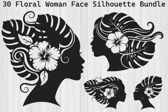 Floral Woman Face Silhouette Bundle Review
