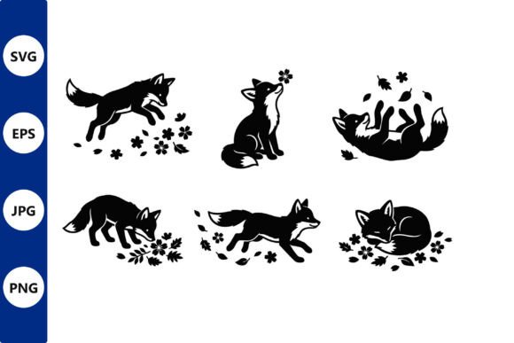 Fox Floral Silhouettes Vector Art Review