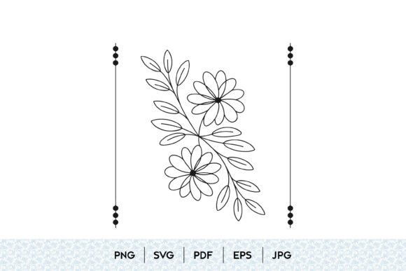 Minimal Daisy Floral Frame SVG Graphics and Illustrations Review