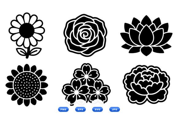 Minimal Floral SVG Icon Collection for Graphics and Illustrations