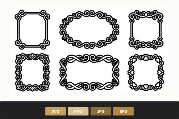 Ornamental Swirl and Floral Frames Graphics and Illustrations