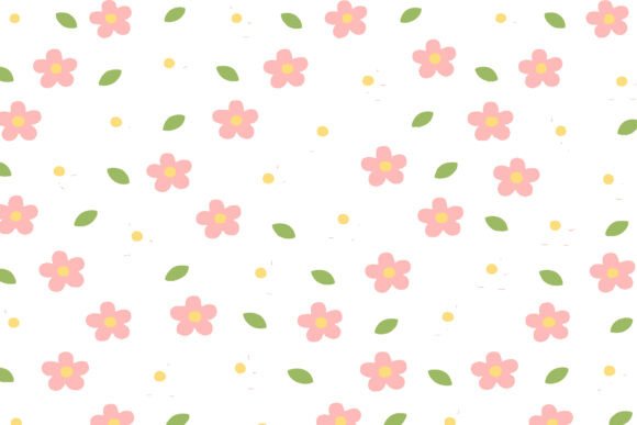 Simple Pink Floral Seamless Pattern Graphics and Illustrations