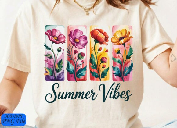 Summer Vibes SVG, Floral Watercolor PNG: Graphics and Illustrations Review