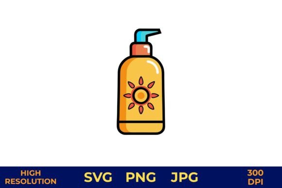 Sun Lotion Bottle with Floral Pattern Graphics and Illustrations Review