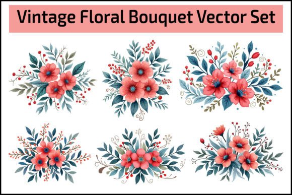 Vintage Floral Bouquet Vector Set: Graphics and Illustrations Review