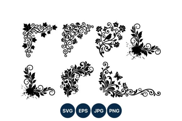 Vintage Floral Corner Ornaments Vector Graphics and Illustrations Review